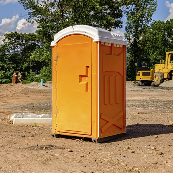 how often are the porta potties cleaned and serviced during a rental period in Bainbridge